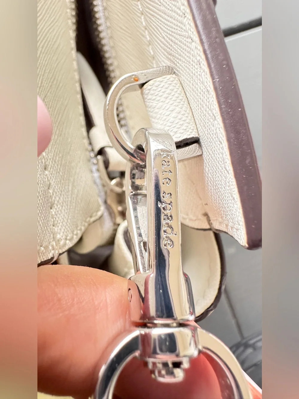 Kate Spade Cameron Satchel Gray And White